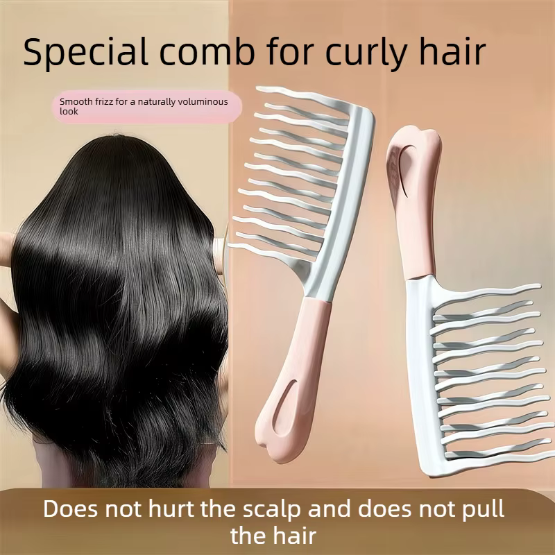 Peigne rond professionnel antistatique à poils cylindriques pour cheveux bouclés, peigne à dents en