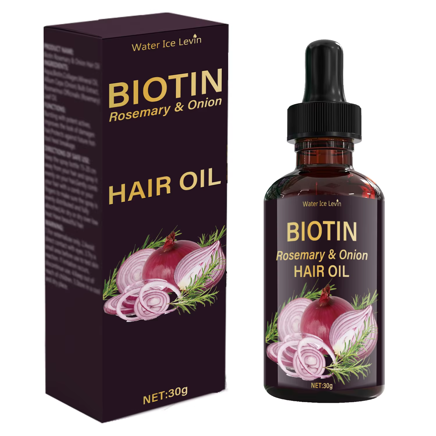 Huile Capillaire Romarin & Oignon au Complexe Vitaminé - Nourriture des Fibres - Soin Avant Brushing