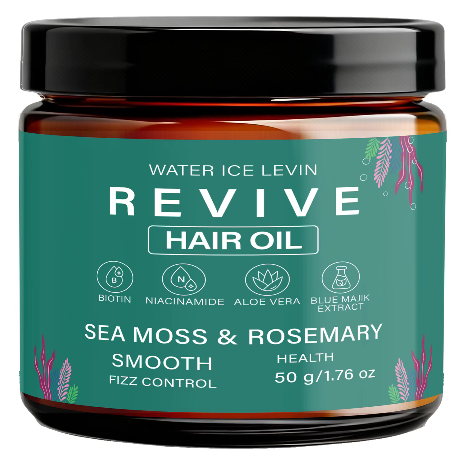 Huile capillaire revitalisante. Biotine Niacinamide Aloe Vera. Mousse de mer, romarin, Blue Majik. H