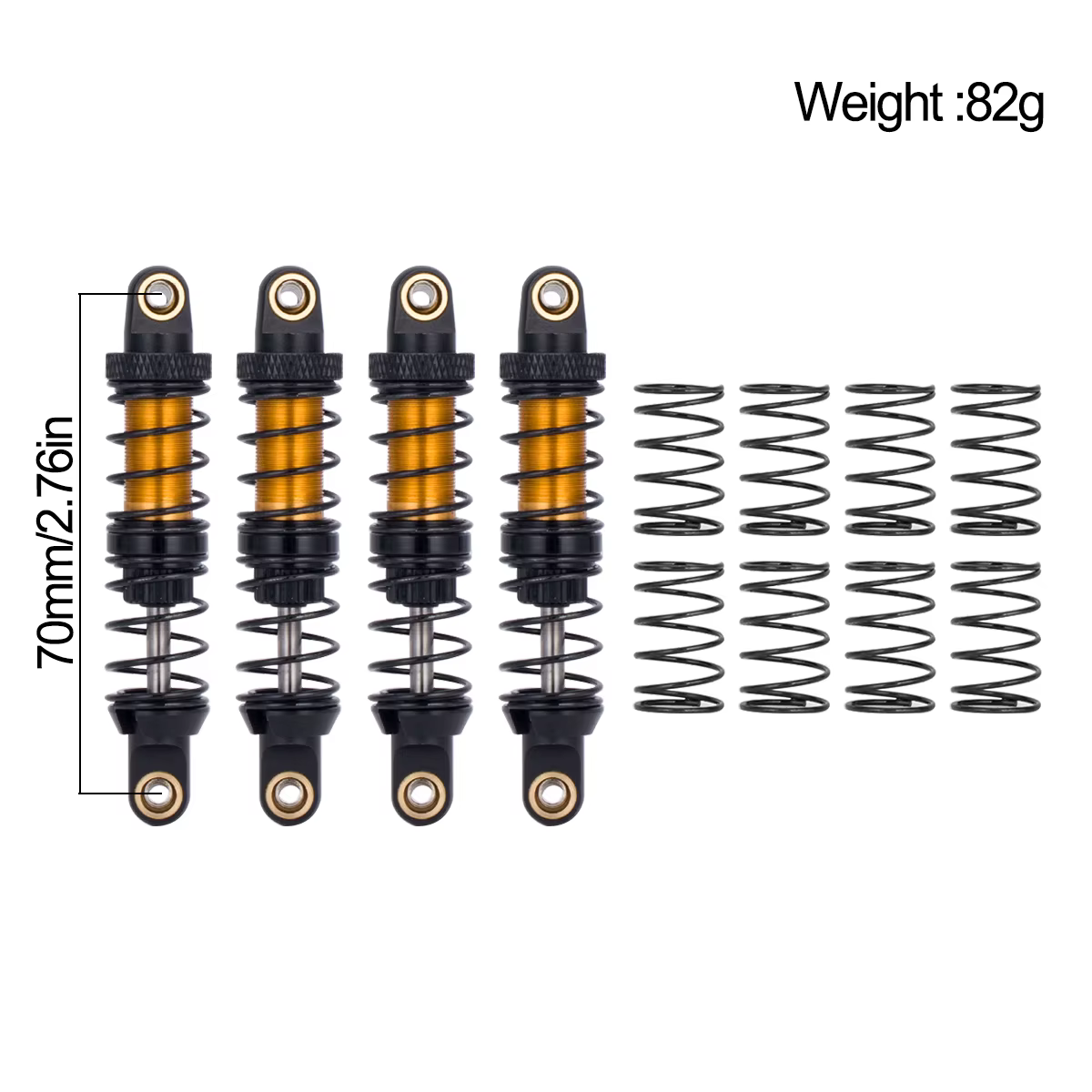 Amortisseur d'huile en métal 70/80/90/100/110/120mm pour voiture sur chenilles 1/10 RC Axial SCX10 T