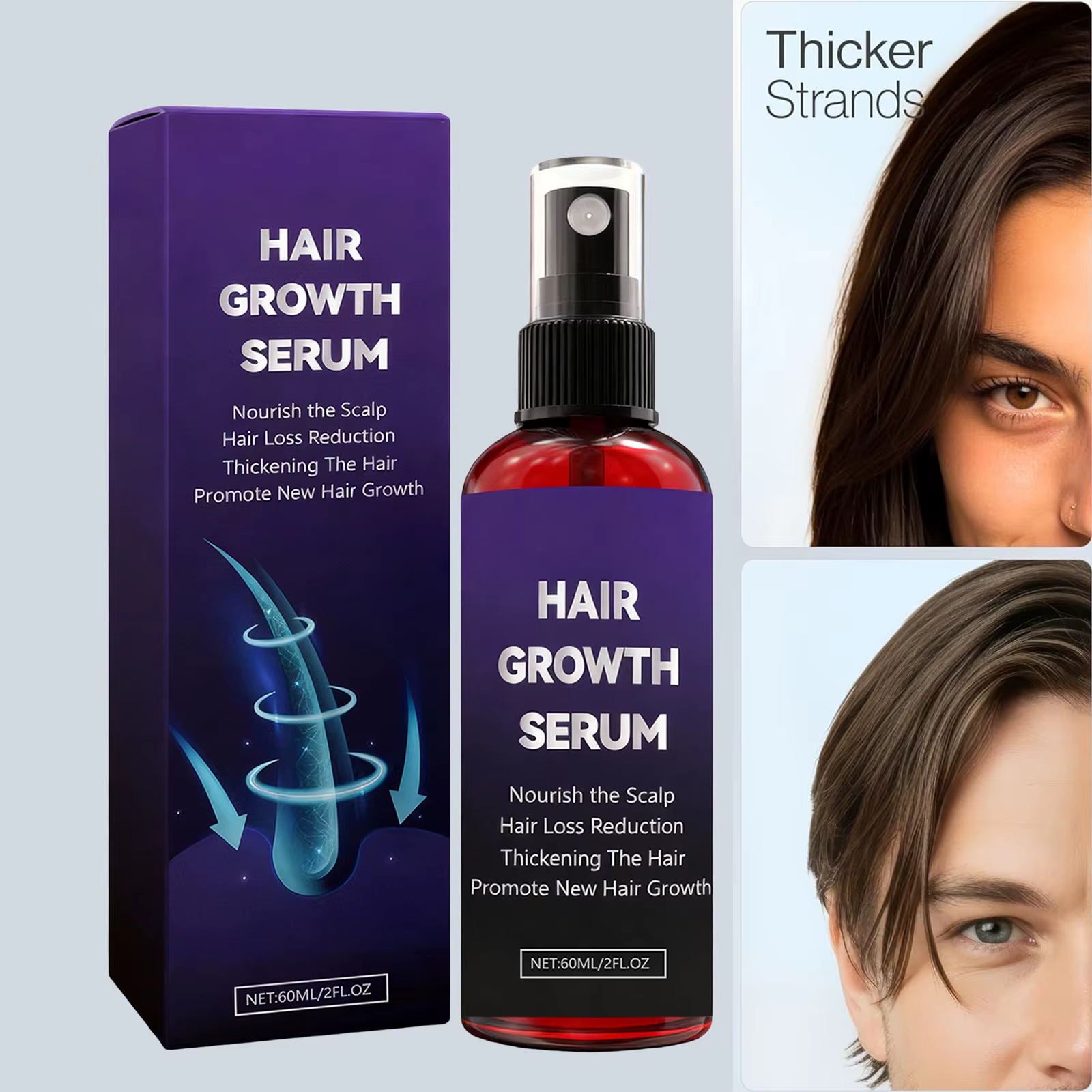 Spray de croissance des cheveux au romarin, Essence de traitement du cuir chevelu pour amincir les c