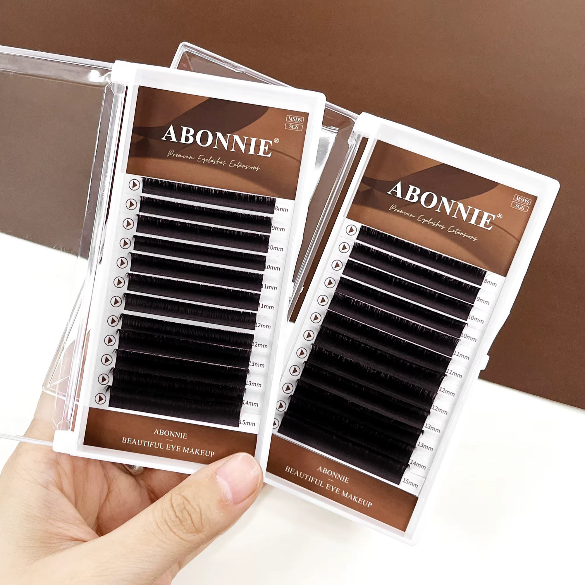 ABONNIE-Extensions de Cils en Cachemire, Chocolat, Brun, Facile à Faire à la Main