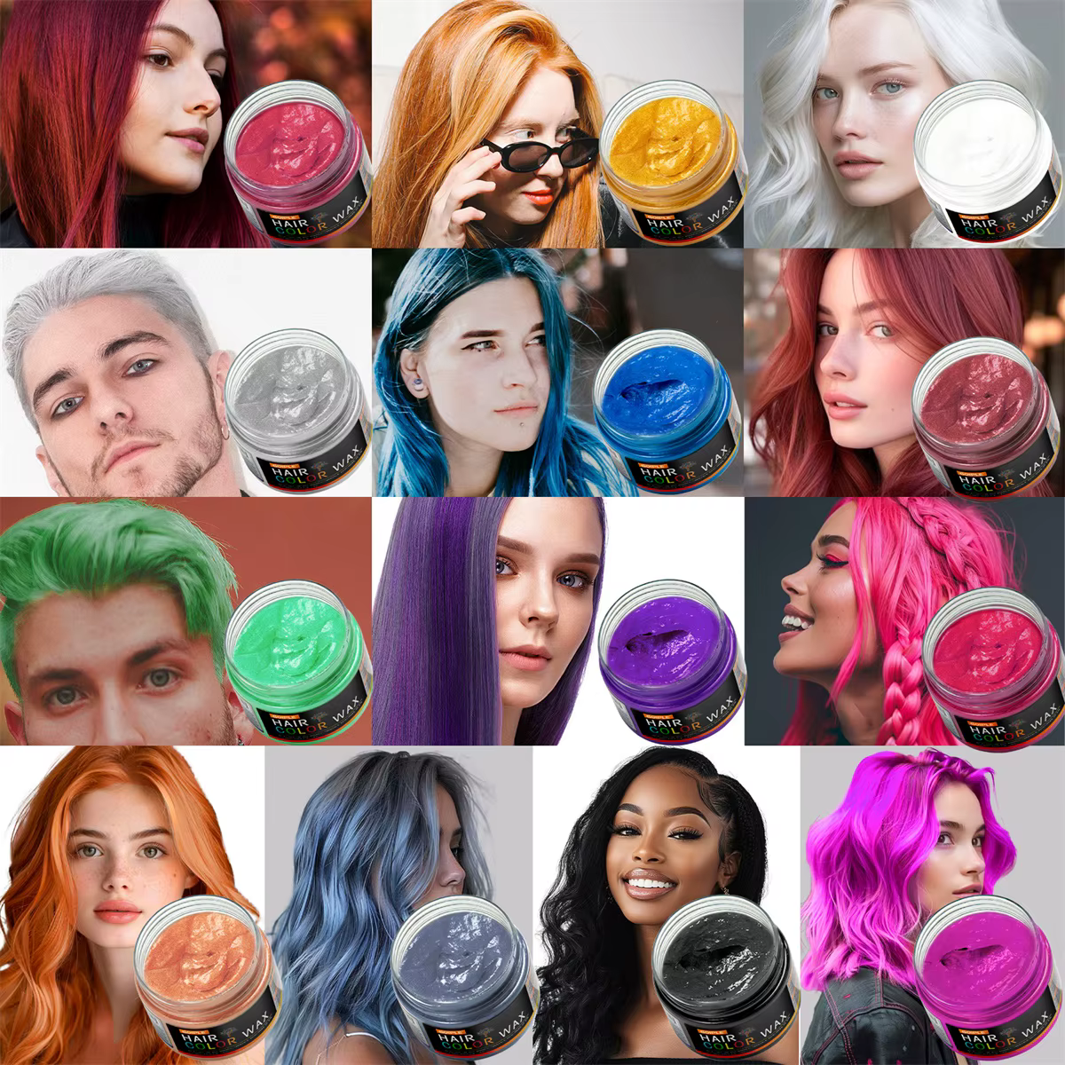 Cire colorante pour cheveux pour la Saint-Valentin, pour hommes et femmes, argile capillaire, teintu