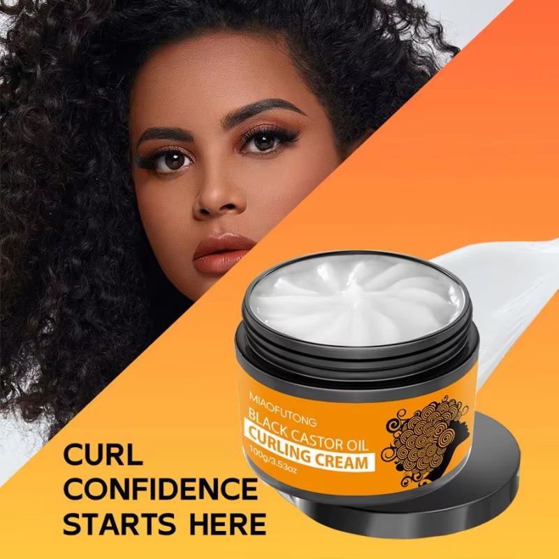 Crème coiffante et élastifiante pour cheveux bouclés et volumineux, crème capillaire sans rinçage et
