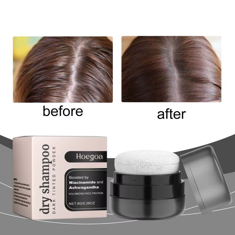 Poudre coiffante Hoegoa pour cheveux secs, poudre coiffante portable pour franges, shampoing sec pou