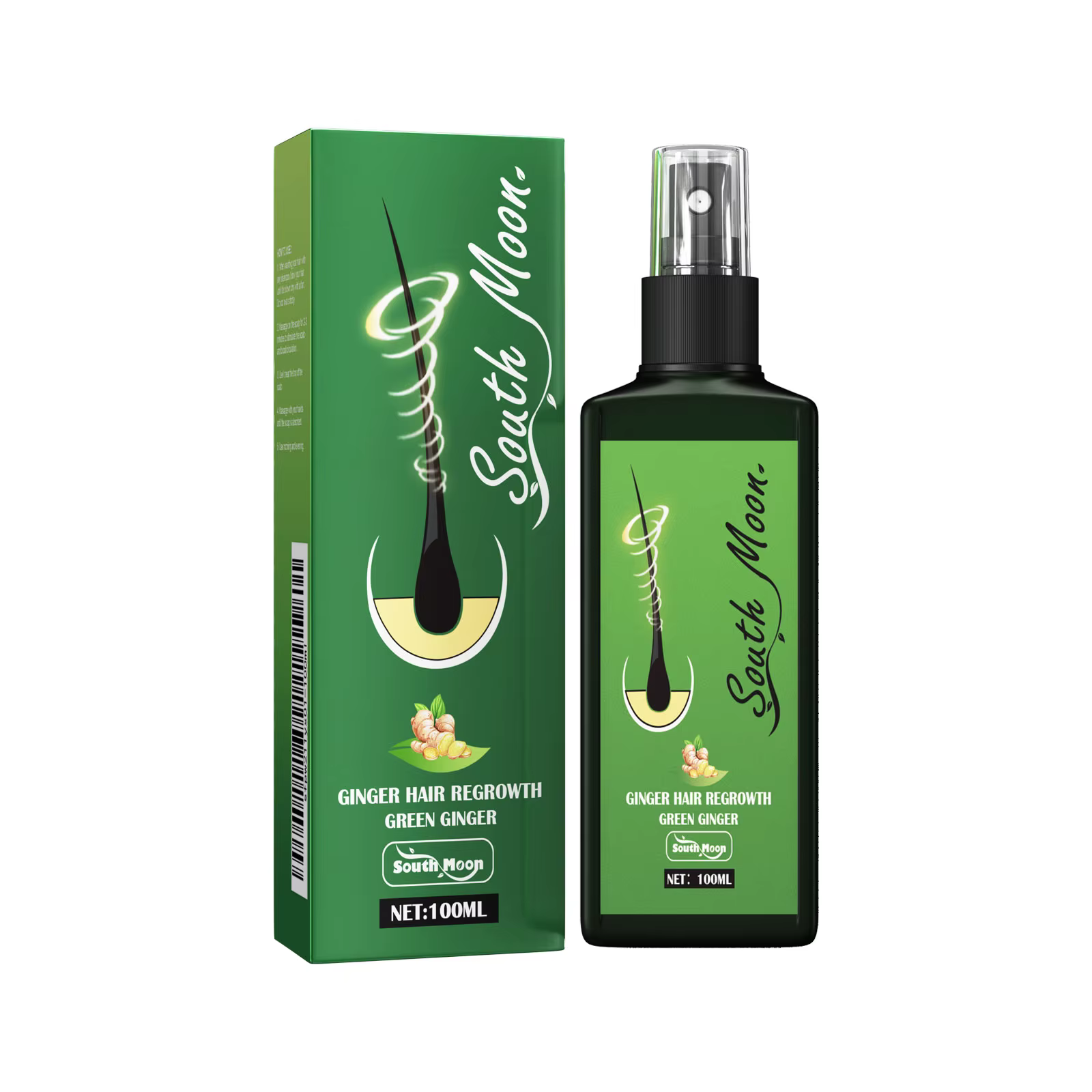 Sérum Capillaire Densifiant au Gingembre en Spray – Efficace, Nourrissant, Épaississant les Racines,