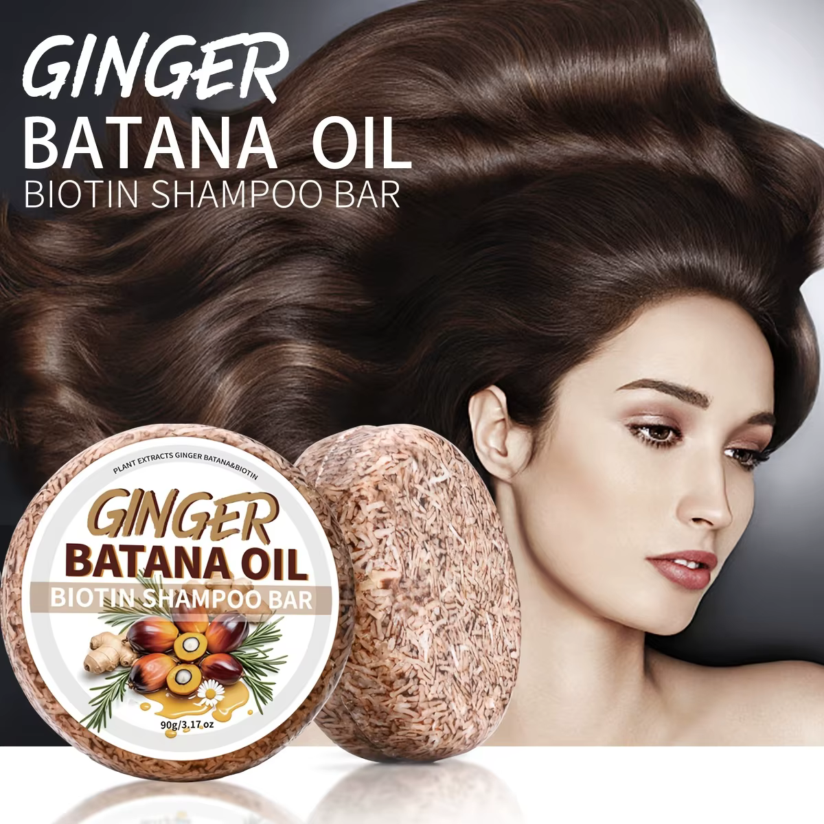 90g/gingembre Batana huile cheveux nourrissant et nettoyant solide biotine shampooing barre, citron