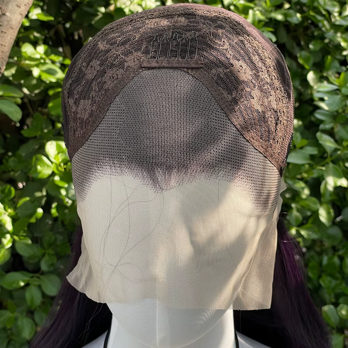 Perruque Lace Front Wig synthétique violet foncé 13x4, perruque Lace Front Wig longue et lisse de 26