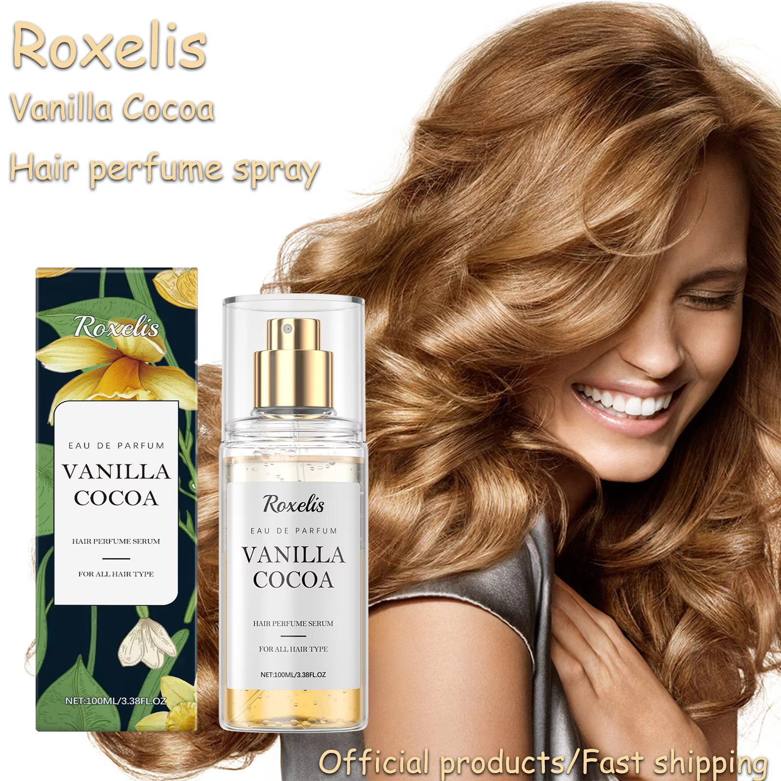 Roxelis vanille cacao soin des cheveux parfum Spray parfum corporel parfum frais ajouté aux cheveux