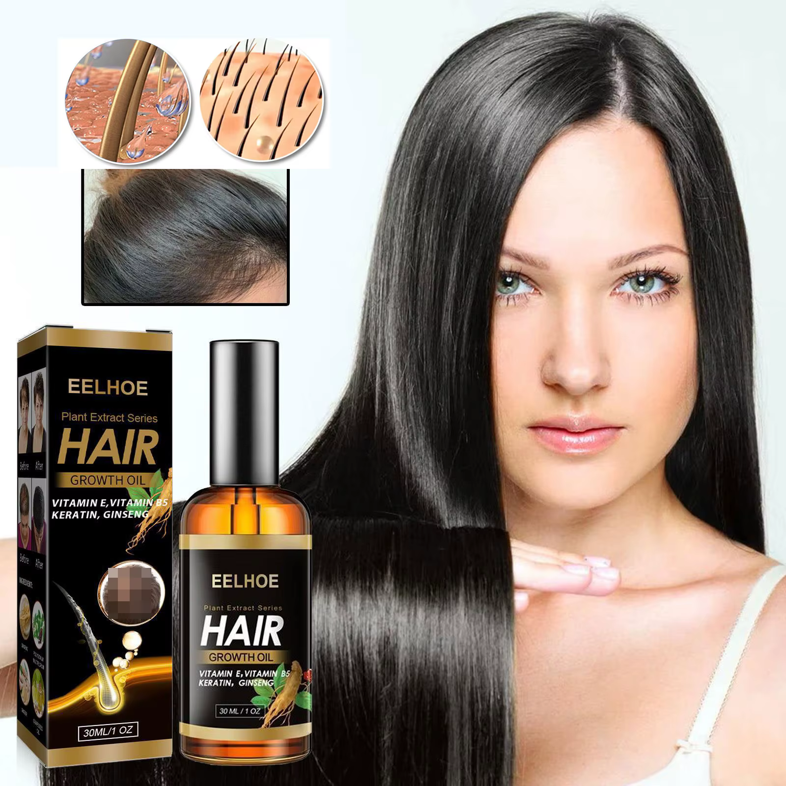 EELBath-E-Huiles essentielles pour cheveux, soin capillaire hydratant, lisse