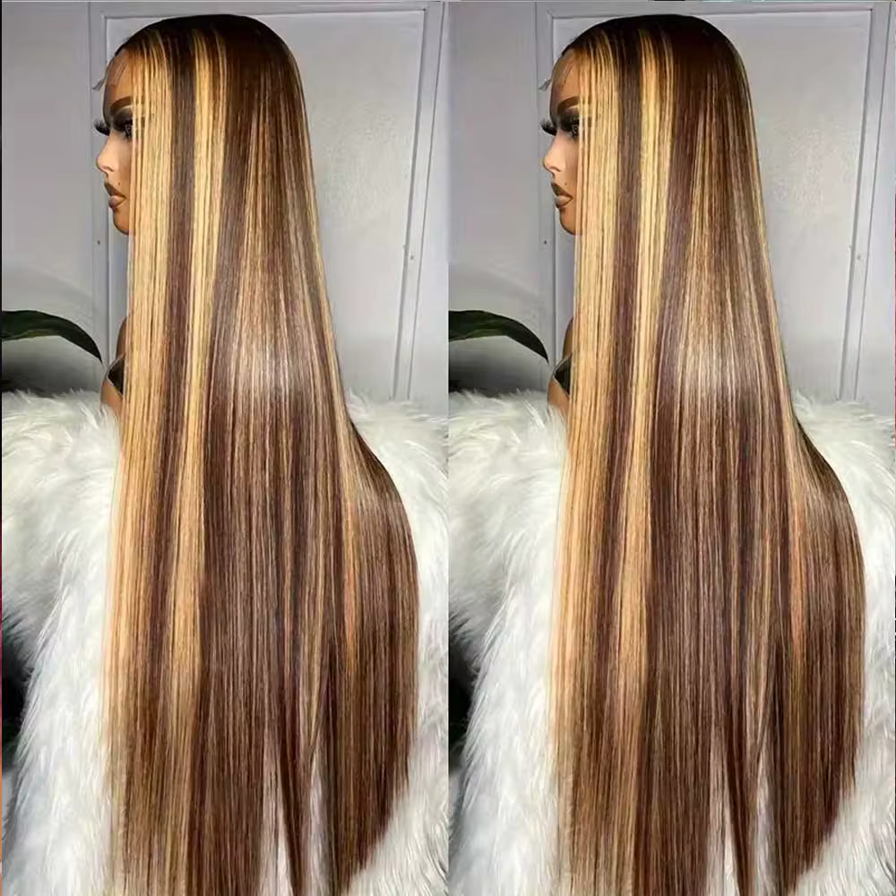 Perruques de cheveux humains avant de dentelle droite colorée perruques de cheveux humains pour les