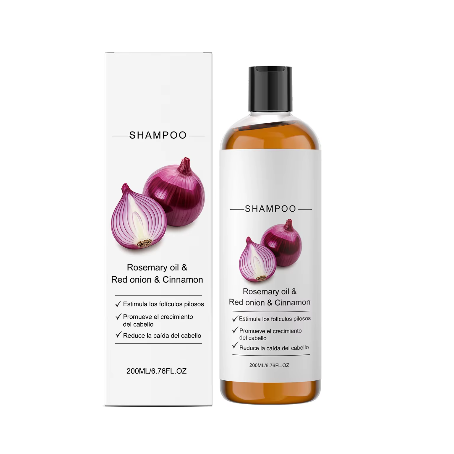 Shampoo au romarin et à l'oignon rouge anti-chute de cheveux, stimulant la croissance, épaississant,