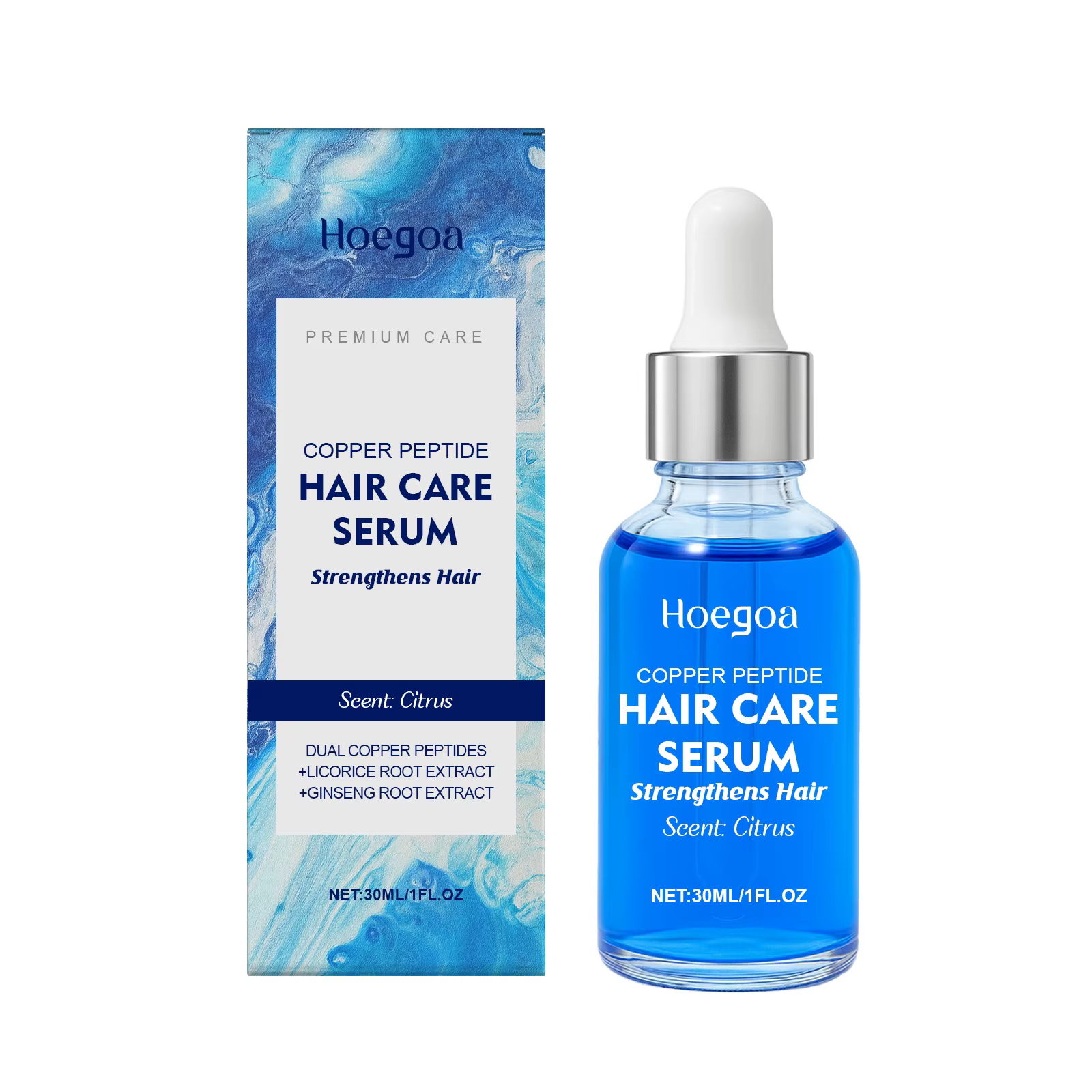 Sérum de croissance des cheveux au Peptide de cuivre, favorise la repousse, réparer les dommages, Ma