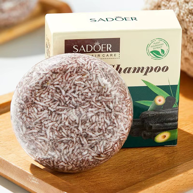 Shampoing au charbon de bambou, savon Anti-pelliculaire, Anti-démangeaison, nettoyage en profondeur 
