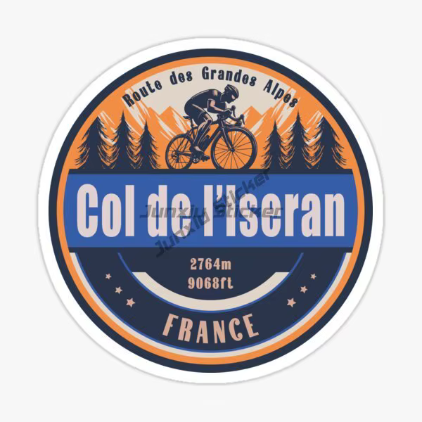 Col De L'lseran alpes françaises plus hautes pavées équitation sur route escalade voiture autocollan