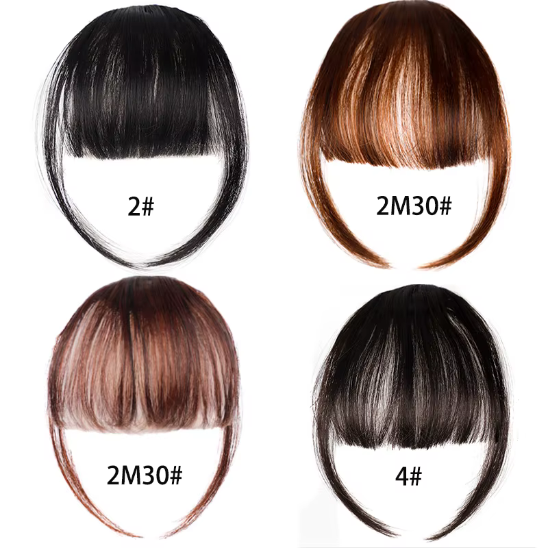 Synthétique court droit pince en frange frange noir Air frange Extension de cheveux cheveux frange p