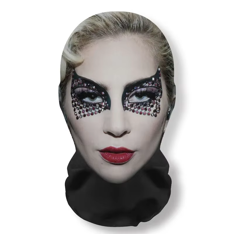 Masque drôle imprimé en 3D, Cosplay Pop Singer Lady gaga, masques complets en maille élastique respi