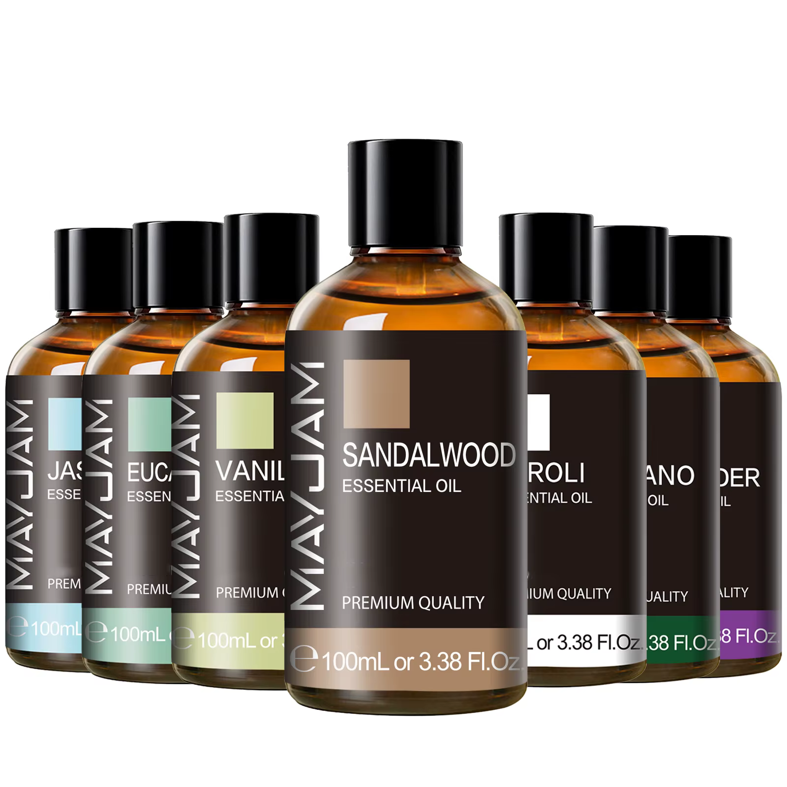 MAYJAM- Essentiel Huile avec Compte-Gouttes, Bois de Santal, Lavande, Eucalyptus, Vanille, Huile Aro