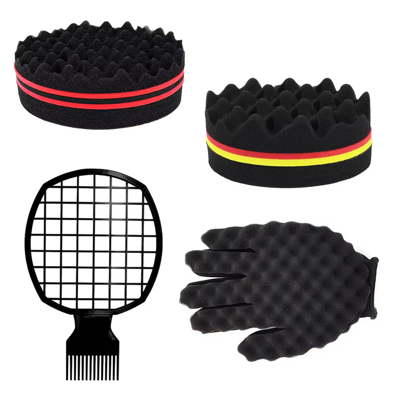 Éponge de peigne à cheveux Afro Twist, 2 pièces, brosse en éponge pour cheveux bouclés pour hommes e