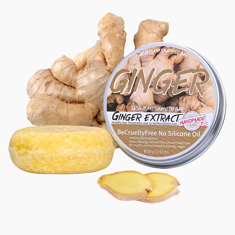Shampoing savon gingembre solide barre de shampoing nettoyer le cuir chevelu élimine l'huile rafraîc