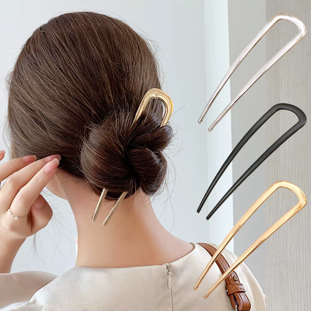 Nouvelles fourchettes à cheveux simples en forme de U, épingle à cheveux en métal, pinces à cheveux