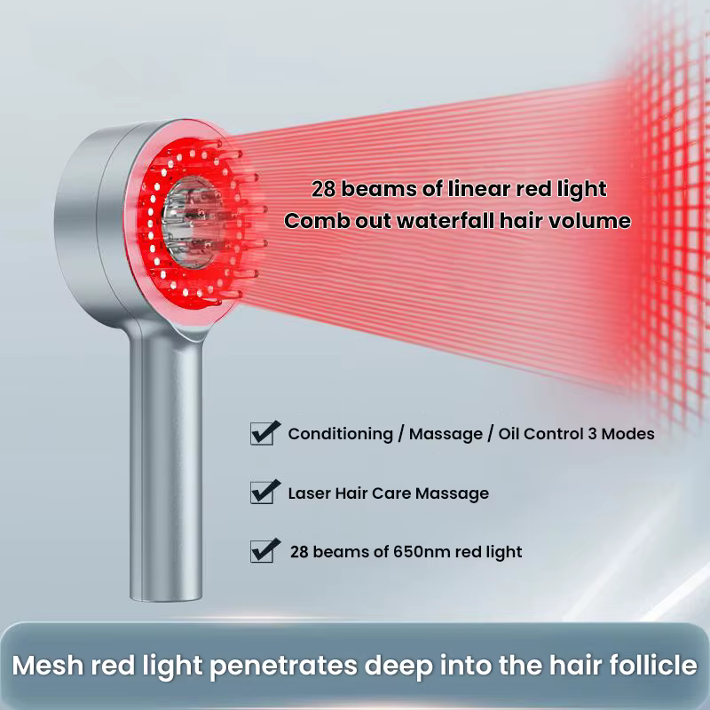 Peigne de Énergie pour la Croissance des Cheveux, Soins du Cuir oral elu, Rouge, Lumière Bleue, Lase