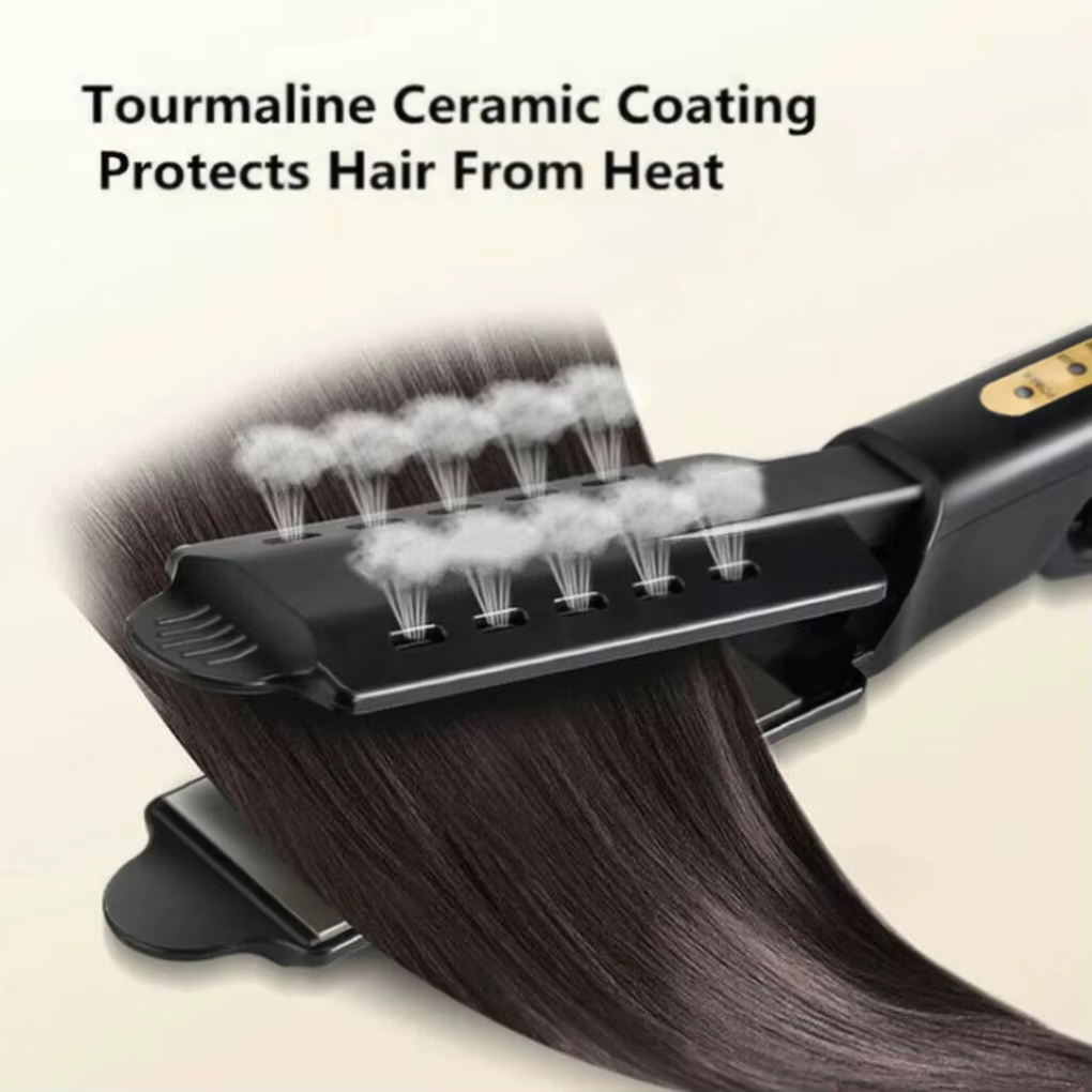 Lisseur de cheveux à quatre réglages de température, en céramique tourmaline ionique, avec plaques l