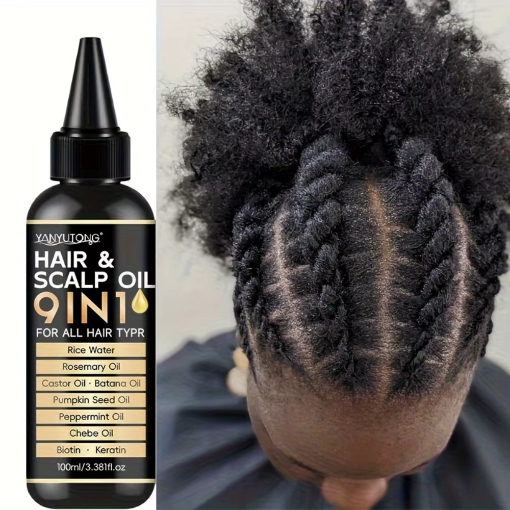 Huile capillaire 9 en 1 qui répare les racines des cheveux, nourrit et renforce les mèches, améliore