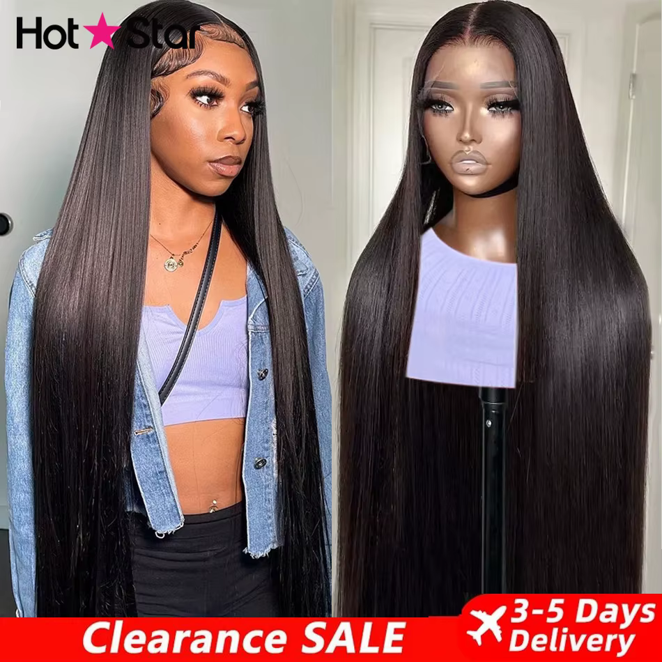 Perruques de cheveux humains frontales en dentelle transparente HD 13X6 perruques de cheveux humains