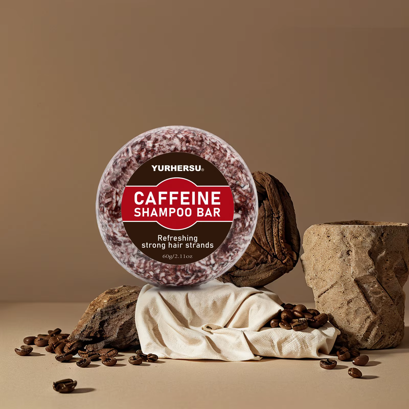 Shampooing solide à la caféine pour la croissance des cheveux, stoppe rapidement la perte de cheveux