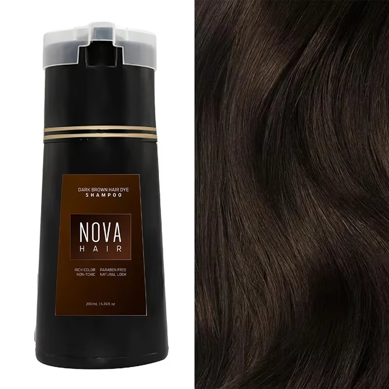 Nova – shampoing 3 en 1 pour teinture capillaire, 200ml, pour coloration instantanée, pour hommes et