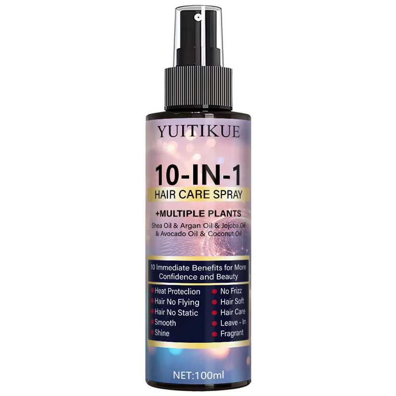 YUITIKUE Spray capillaire 10-en-1, après-shampoissant sans rinçage aux huiles naturelles pour des ch