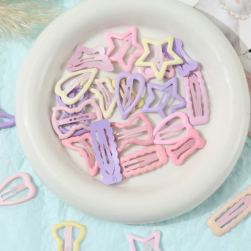 Ensemble de pinces à cheveux étoiles douces et douces, Barrettes sans traction pour bébés filles et
