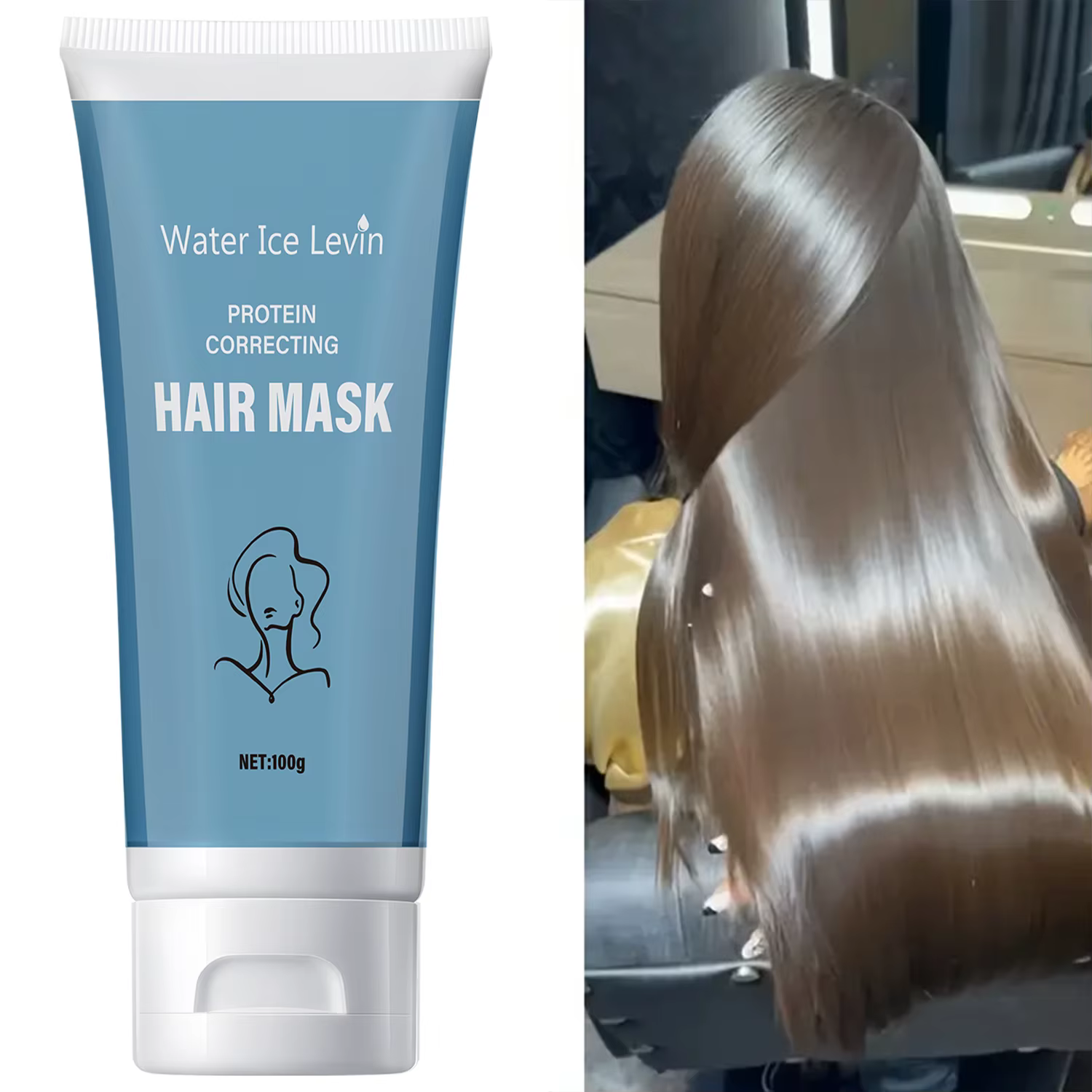 Masque capillaire à la kératine, hydrate et hydrate les cheveux, lisse les cheveux raides, adoucit l