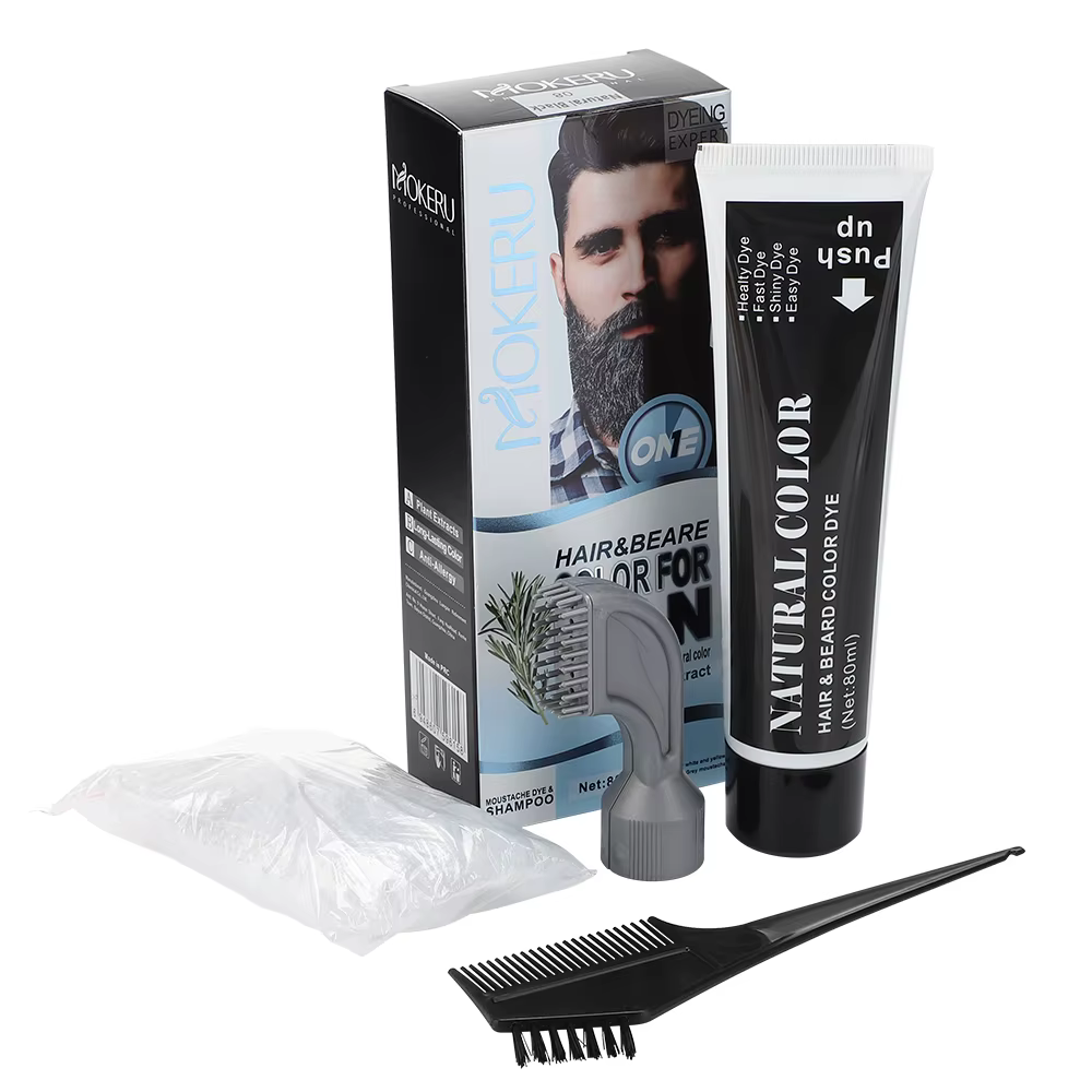Shampoo colorant pour cheveux, crème colorante noire pour barbe et cheveux avec extrait de romarin 8
