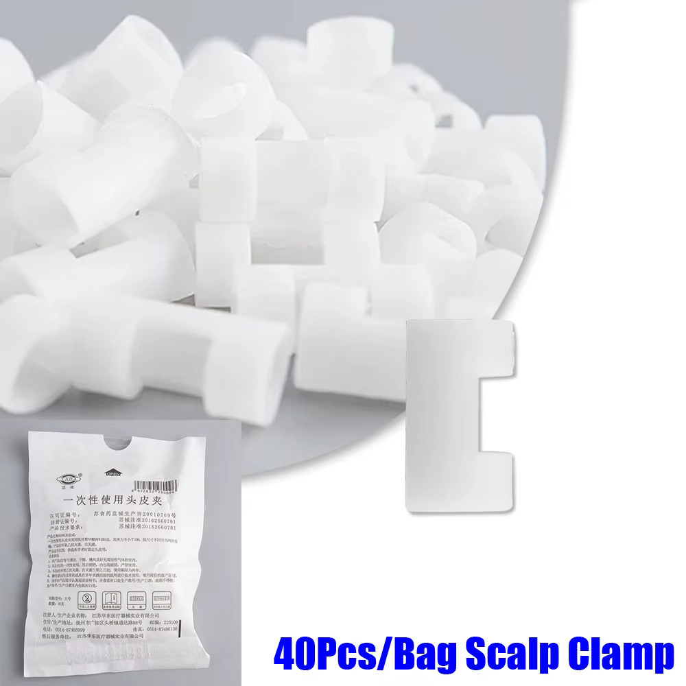 40 pinces stériles pour le cuir chevelu, clips hémostatiques jetables pour opérations, accessoires d