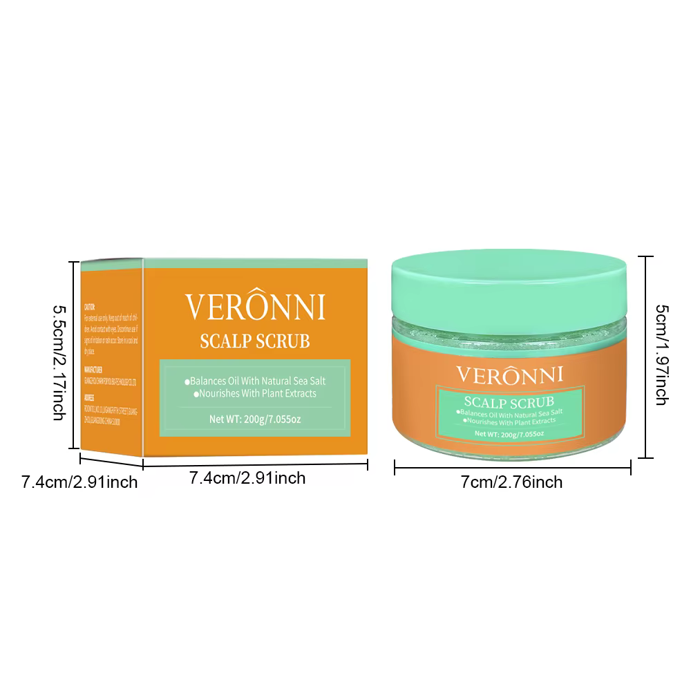 VERONNI 200ml Shampooing Exfoliant pour Cuir Chevelu Nettoyant en Profondeur Rafraîchissant Contrôle