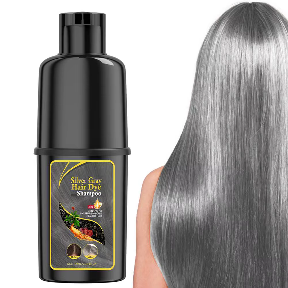 Shampoing de coloration capillaire Shampooing de teinture pour cheveux noirs couvrant les cheveux bl