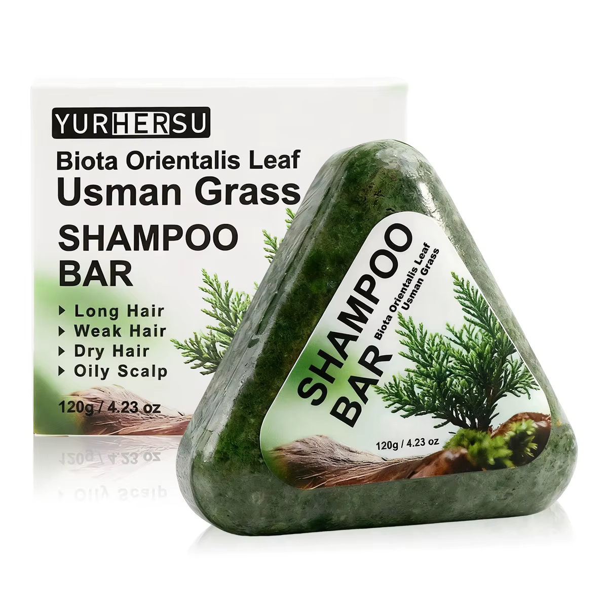 Usman Herbe Shampoo Bar pour la croissance des cheveux, anti-chute, contrôle de l'huile, barre de sa