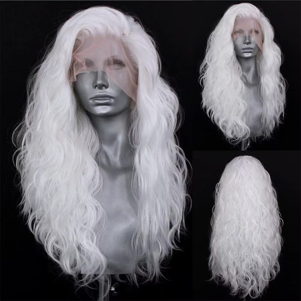 AIMEYA 13*4 perruques avant en dentelle synthétique pour femmes blanc Blonde perruque en dentelle fi