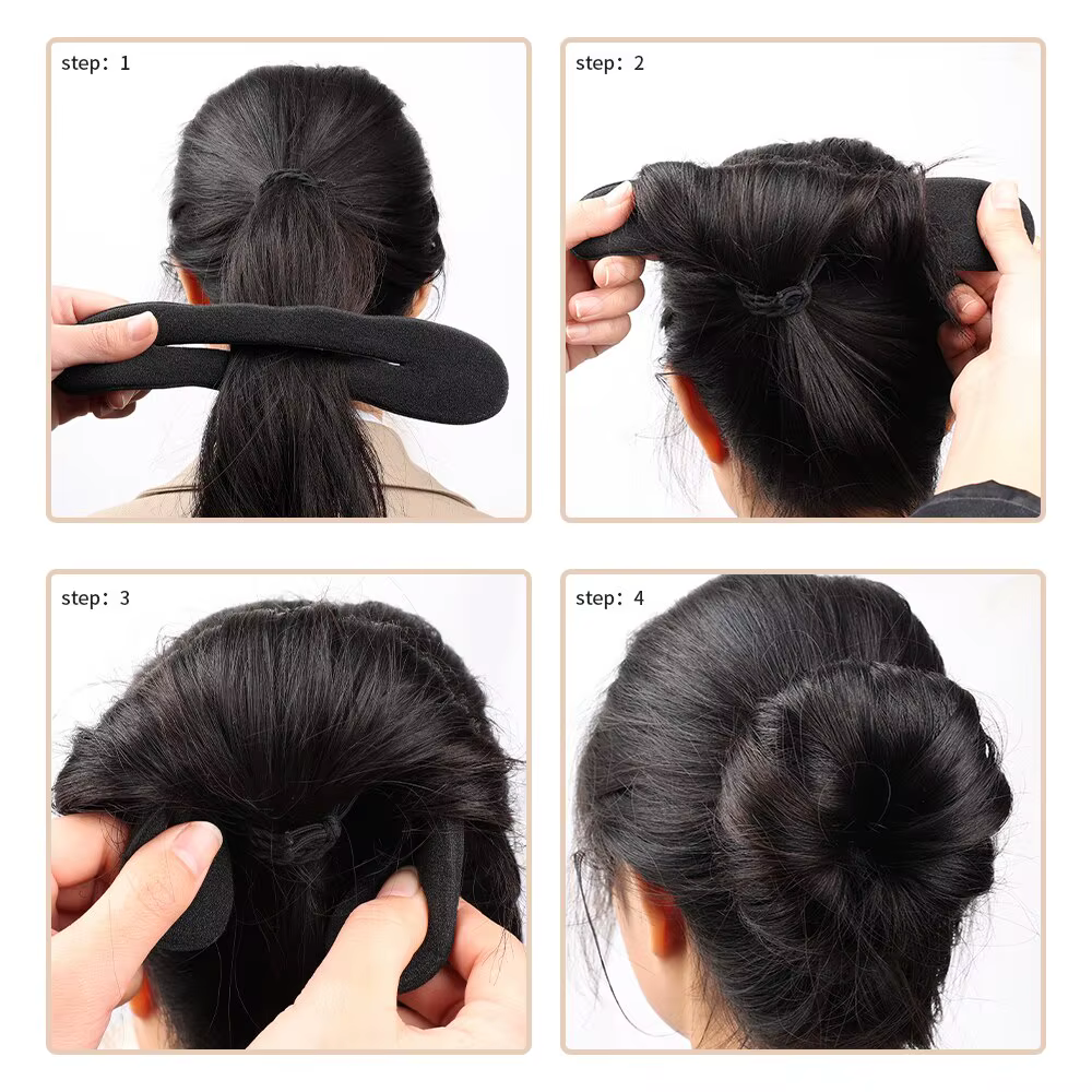 Éponge En Plastique Boucle Bouclés Cheveux Créateur Cheveux Chouchou Bandeau Twist Donut Bun Curler