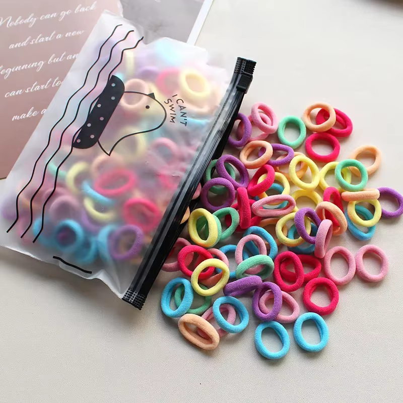 100 pièces 2CM enfants bandes de cheveux élastiques filles gomme Scrunchie élastique pour enfants Ny
