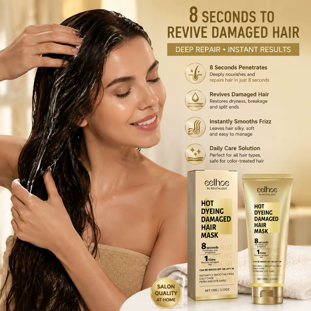 Masque capillaire à la kératine, réparation professionnelle pour cheveux secs et abîmés, contrôle de
