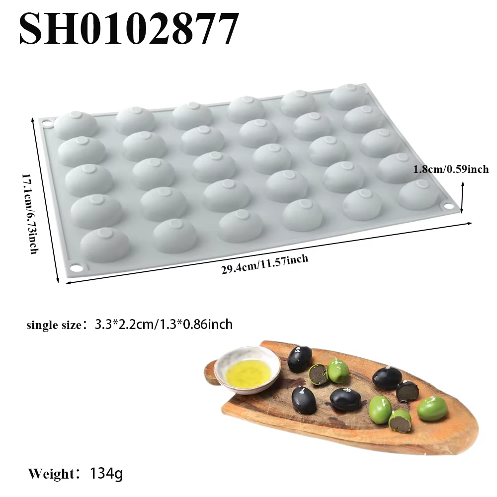 Moule à gâteau en Mousse d'olive à 30 cavités, pour Dessert au chocolat, biscuits, pâtisserie frança