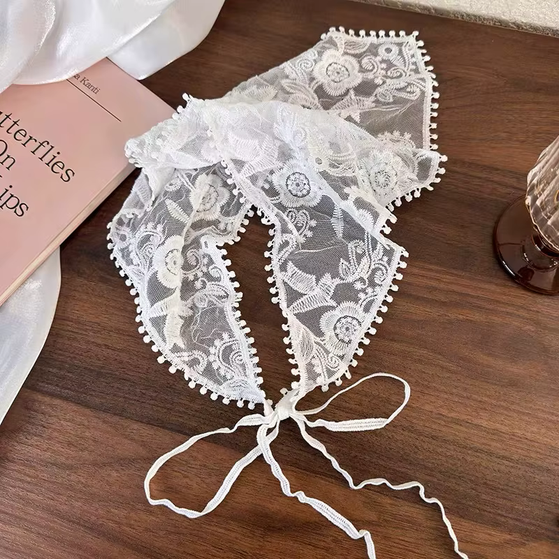 Bandana en dentelle florale pour femme, bandeaux de sauna tissés, écharpe turban, accessoires de che