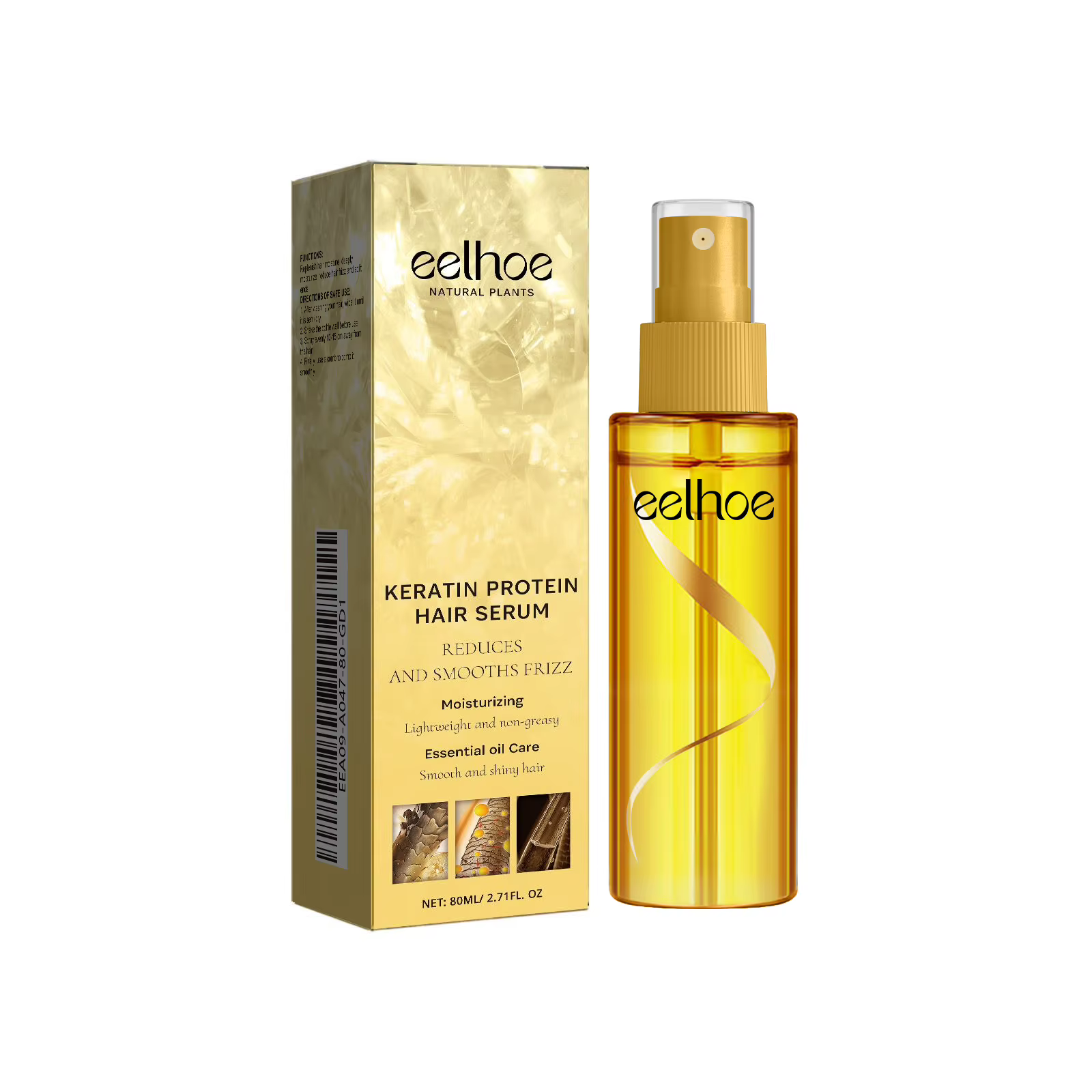 Sérum capillaire à la kératine, nourrissant, réparateur des cheveux abîmés, améliore la brillance, r