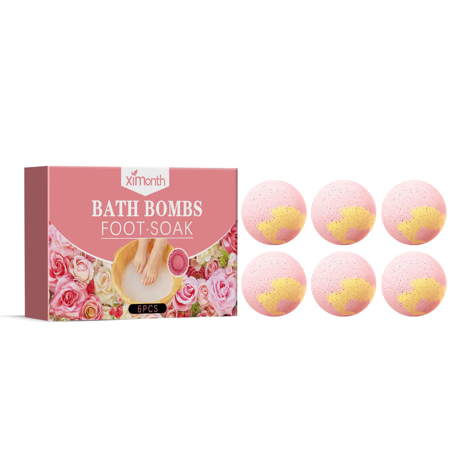 Boule de bain de pieds Rose/gingembre, prévient la sécheresse, les fissures, le pelage du talon, hyd