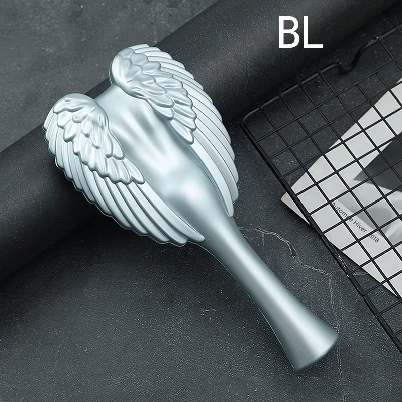 Brosses à cheveux avec poils souples, conception d'aile d'ange, longues poignées, angle, angle, degr