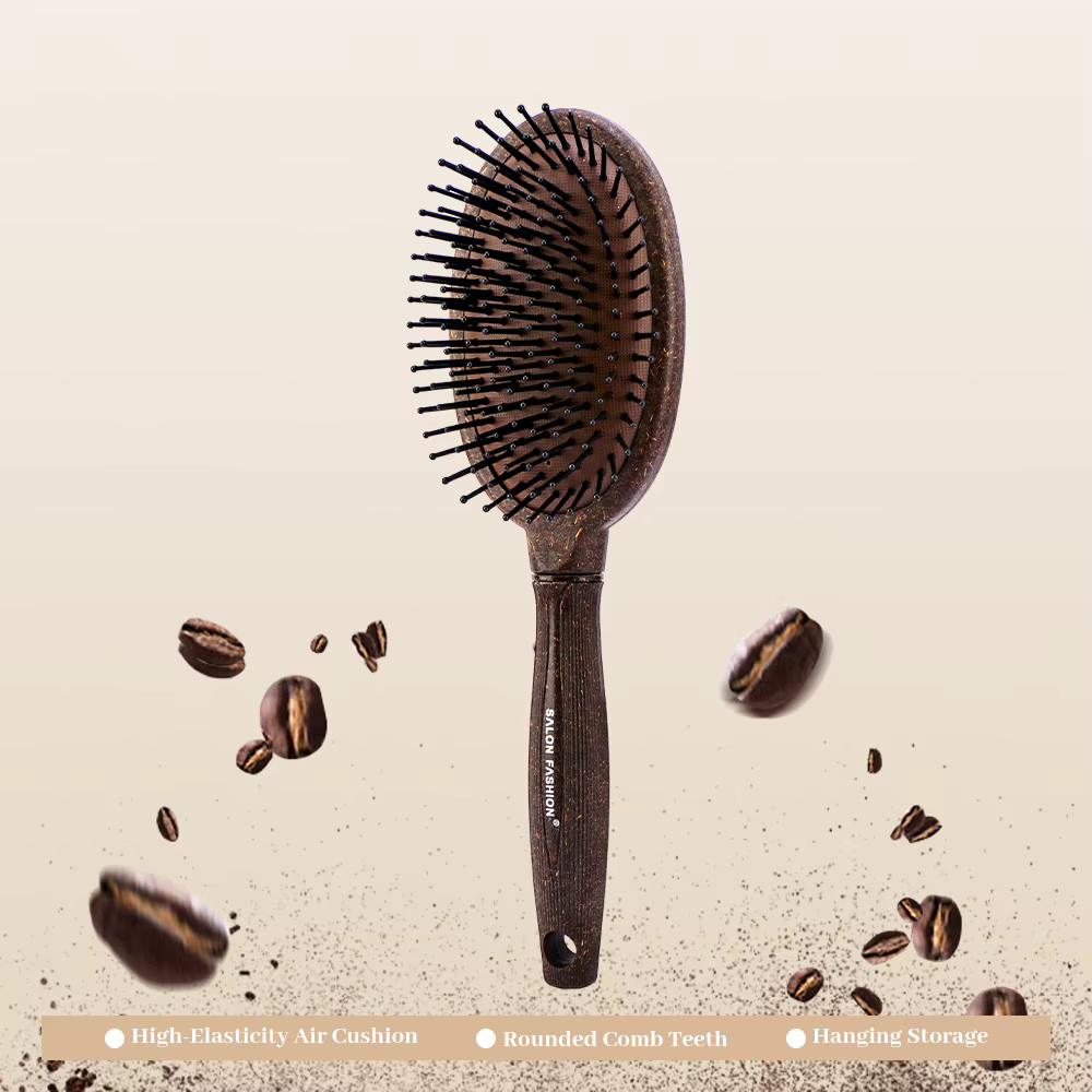 Brosse à cheveux à coussin d'air en noix de coco, peigne antistatique pour massage du cuir chevelu,