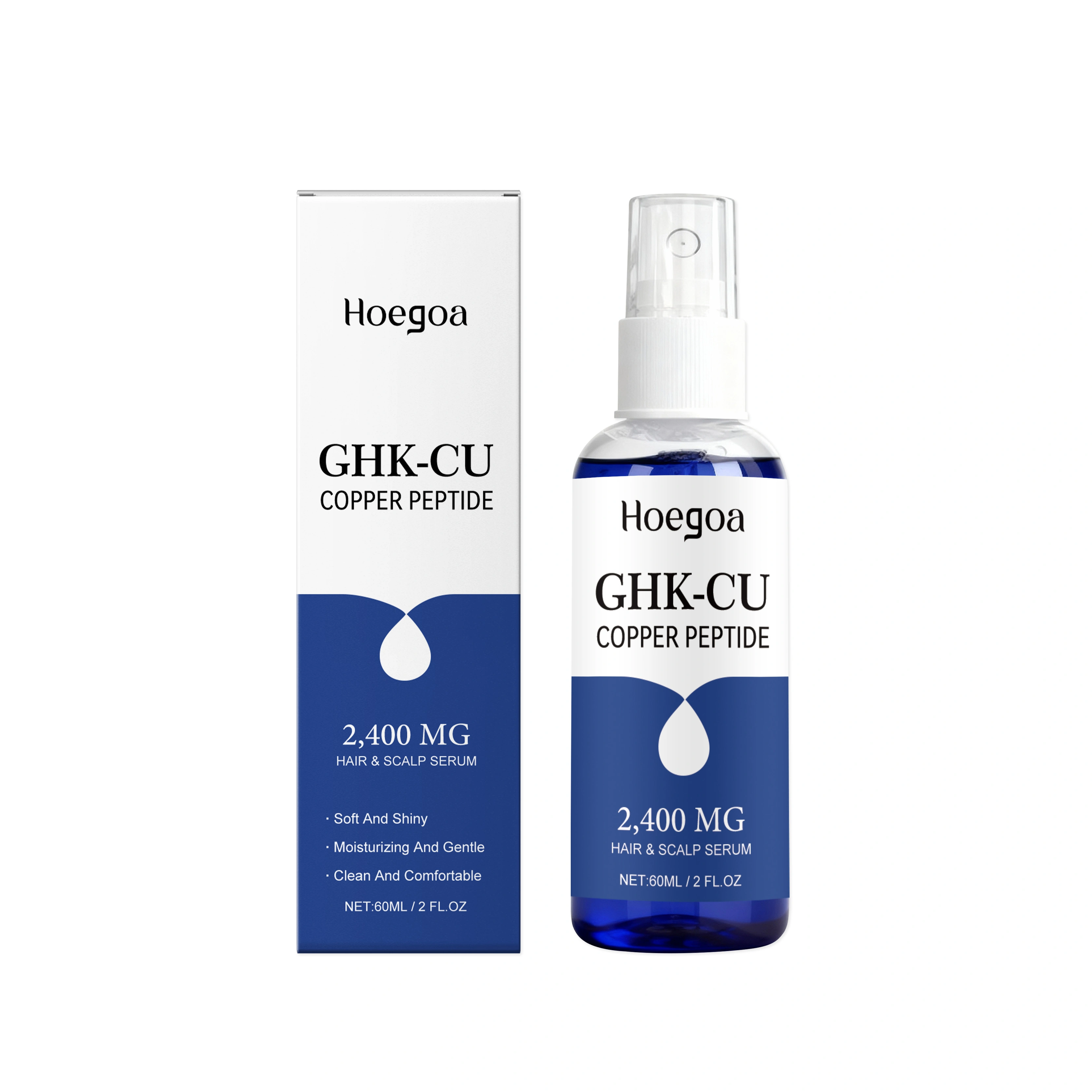 Sérum réparateur pour cuir chevelu au cuivre et aux peptides, renforce les racines des cheveux, apai